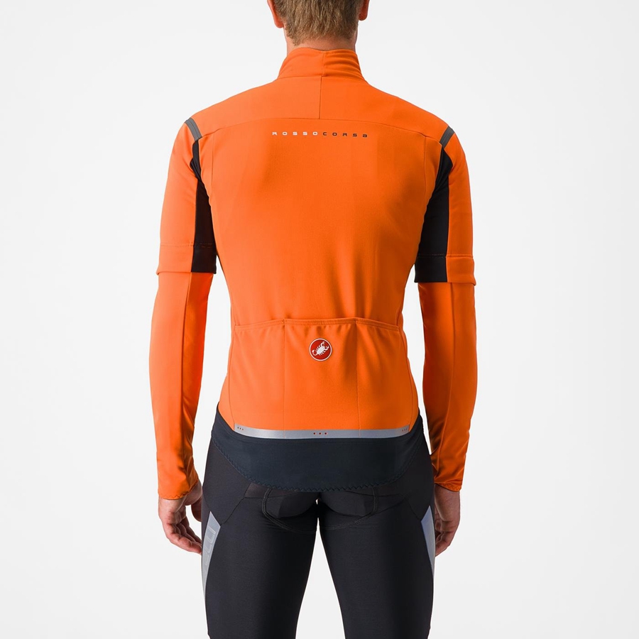 Vestes Castelli PERFETTO RoS 2 CONVERTIBLE Homme Rouge Orange Grise Foncé | REJVK-7281