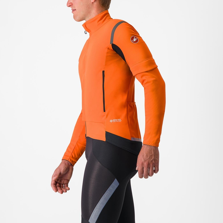 Vestes Castelli PERFETTO RoS 2 CONVERTIBLE Homme Rouge Orange Grise Foncé | REJVK-7281