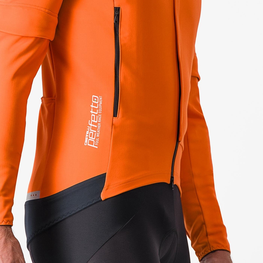 Vestes Castelli PERFETTO RoS 2 CONVERTIBLE Homme Rouge Orange Grise Foncé | REJVK-7281