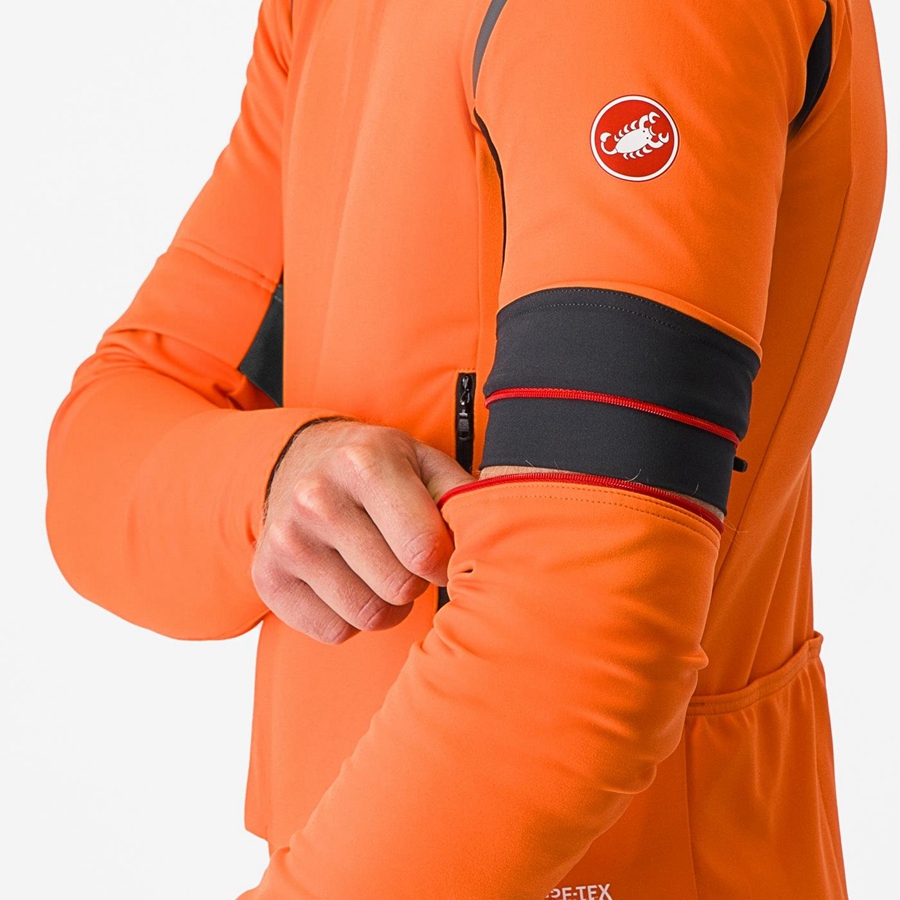 Vestes Castelli PERFETTO RoS 2 CONVERTIBLE Homme Rouge Orange Grise Foncé | REJVK-7281