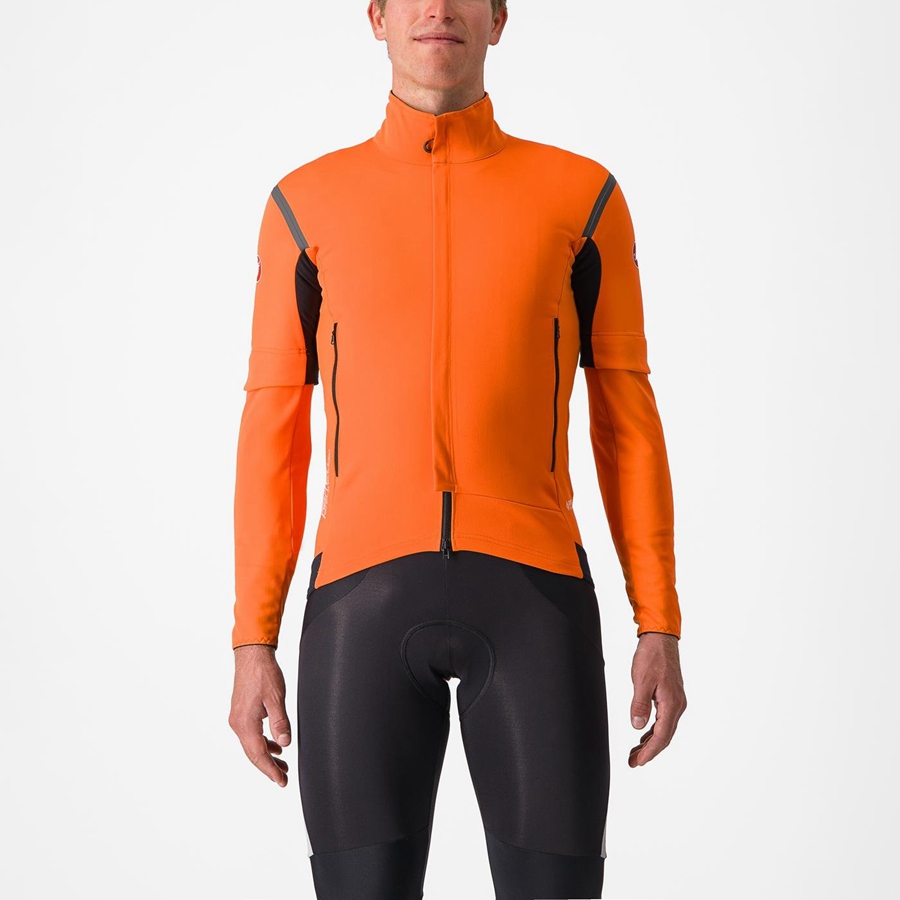 Vestes Castelli PERFETTO RoS 2 CONVERTIBLE Homme Rouge Orange Grise Foncé | REJVK-7281