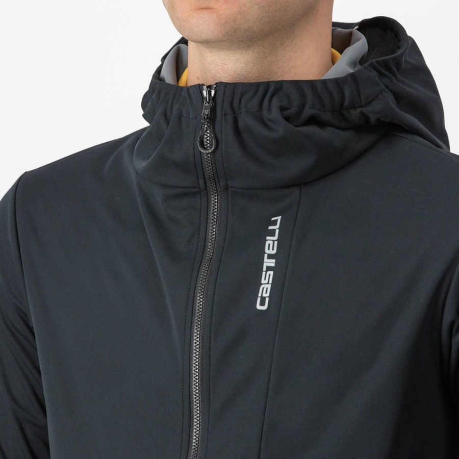 Vestes Castelli TRAIL HOODIE Homme Noir | KZDCY-9067