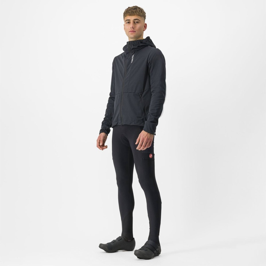 Vestes Castelli TRAIL HOODIE Homme Noir | KZDCY-9067