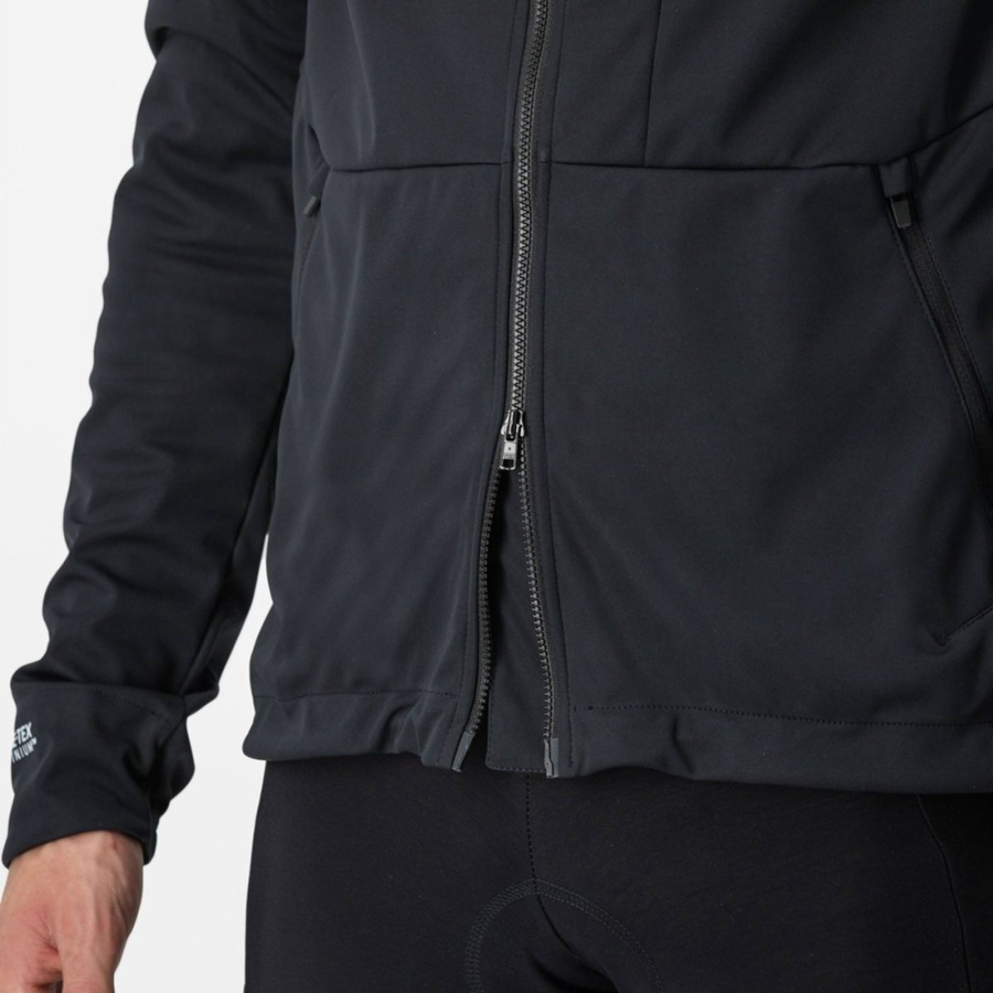 Vestes Castelli TRAIL HOODIE Homme Noir | KZDCY-9067