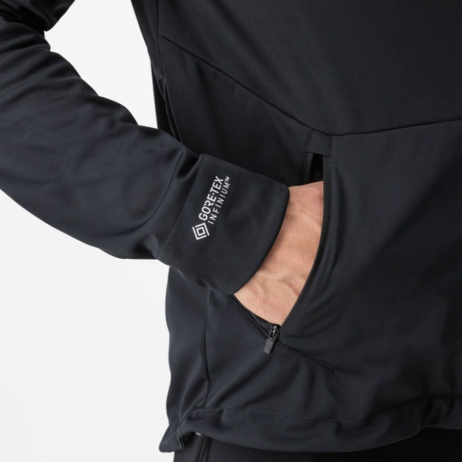 Vestes Castelli TRAIL HOODIE Homme Noir | KZDCY-9067