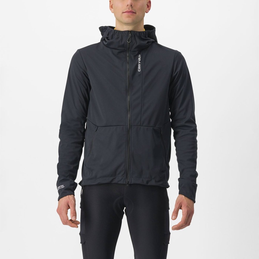 Vestes Castelli TRAIL HOODIE Homme Noir | KZDCY-9067